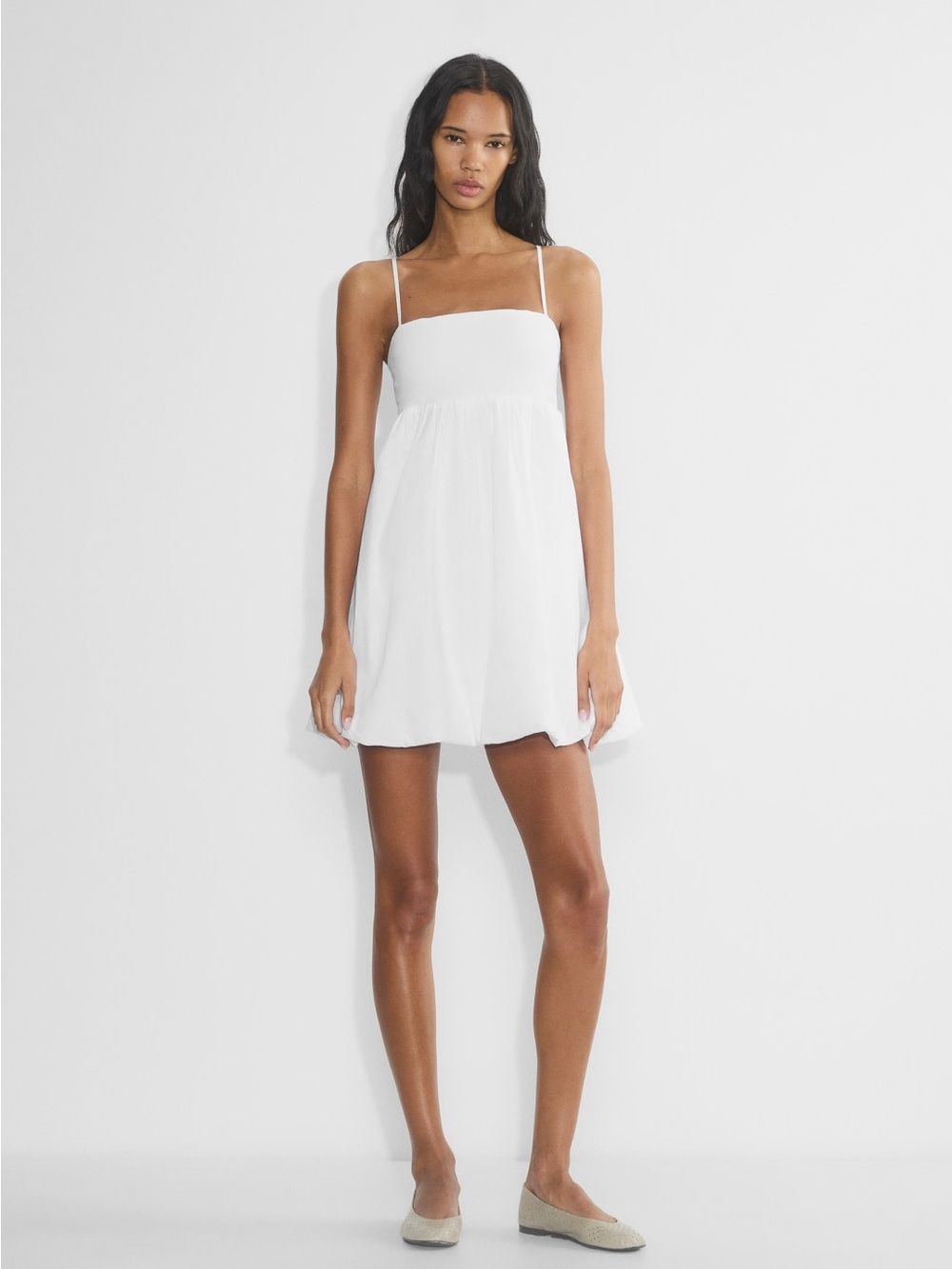 Aritzia Elio Poplin white mini dress